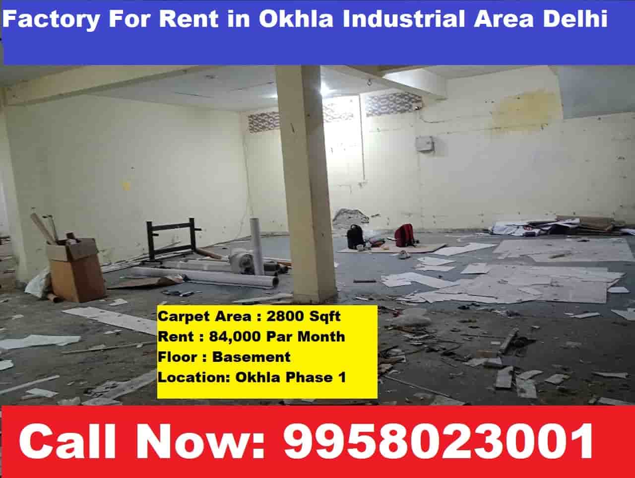 Factory For Rent in Okhla Industrial Area Delhi